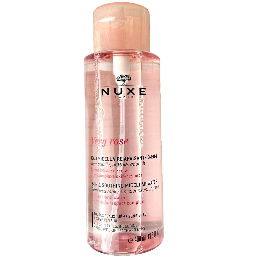NUXE Very Rose Soothing Micellar Water 3-in-1 Cleanser Makeup Remover 13.5floz